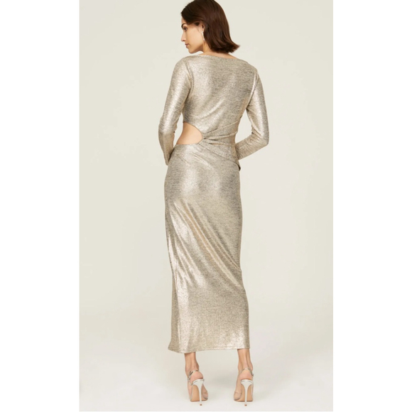 Significant Other New! Chloe Metallic Sommer Cutout Maxi Dress - Picture 8 of 10